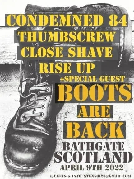 Concierto de Condemned 84 y Thumbscrew