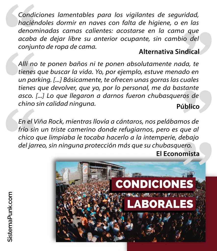 Declaraciones sobre las condiciones laborales en el Viña Rock.