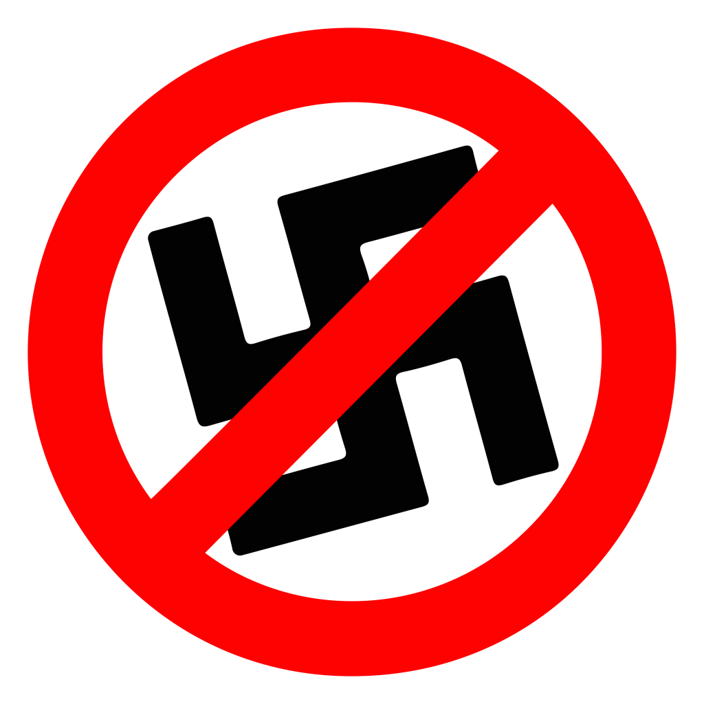 Esvástica tachada, antifascismo, anti-nazis. Descargar gratis png.