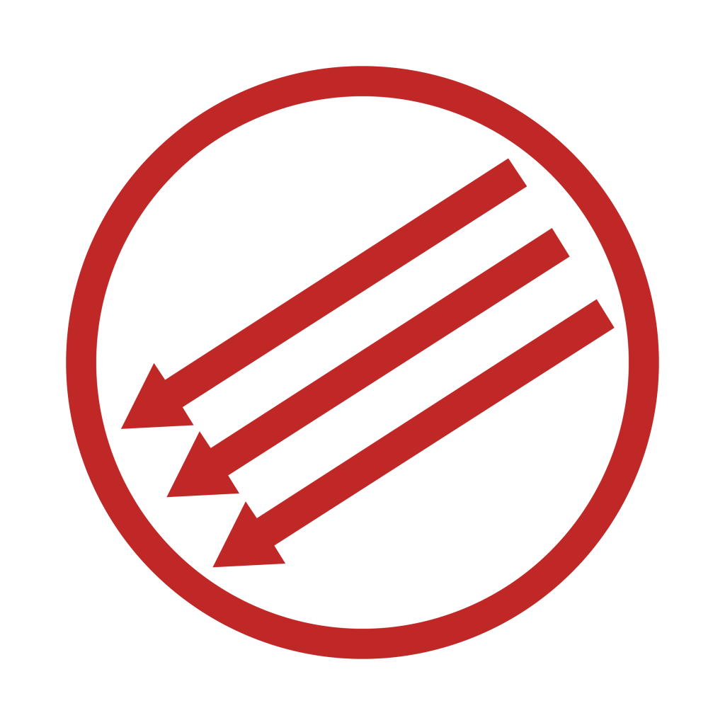 Símbolo antifascistas tres flechas. Descargar gratis png.