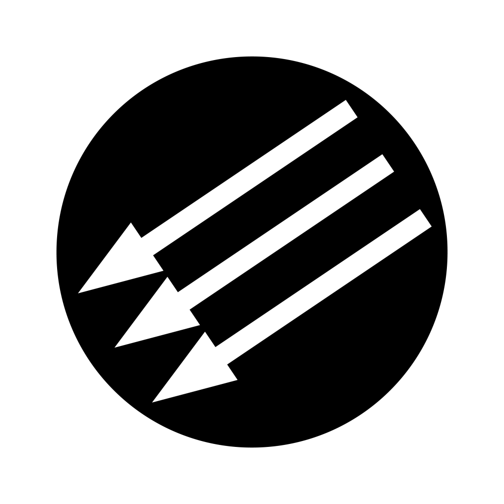 Símbolo antifascistas tres flechas. Descargar gratis png.