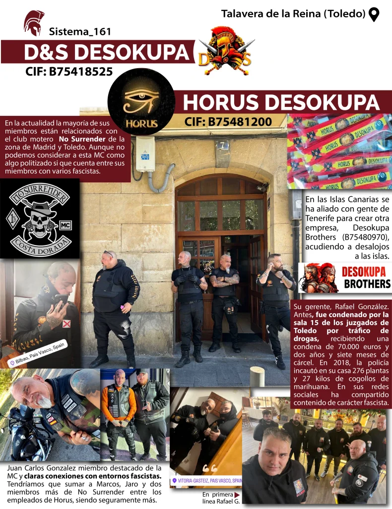 Ficha de los miembros de D&S Desokupa y Horus desokupa y sus miembros.