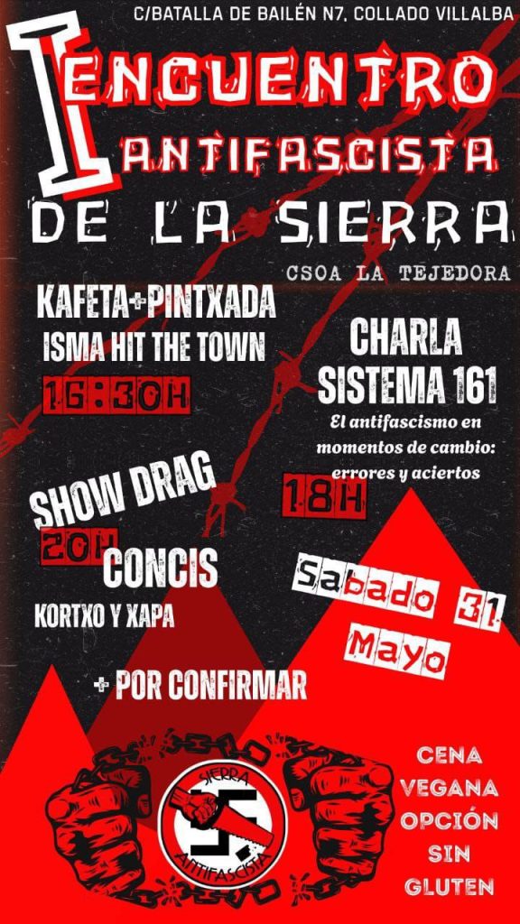 Charla en Collado Villalba (Madrid) Mayo de 2025. Sobre errores y aciertos del antifascismo en momentos de cambio.