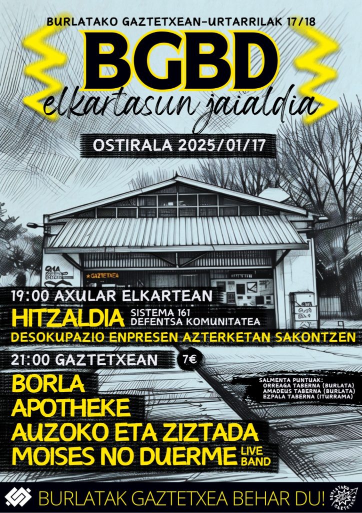 Charla en Burlada (Pamplona) en enero de 2025. Sobre la defensa de los espacios.