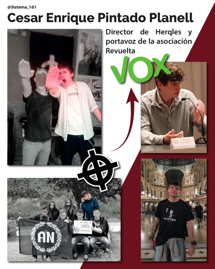 Cesar Pintado de Vox y Herqles, vínculos fascistas.