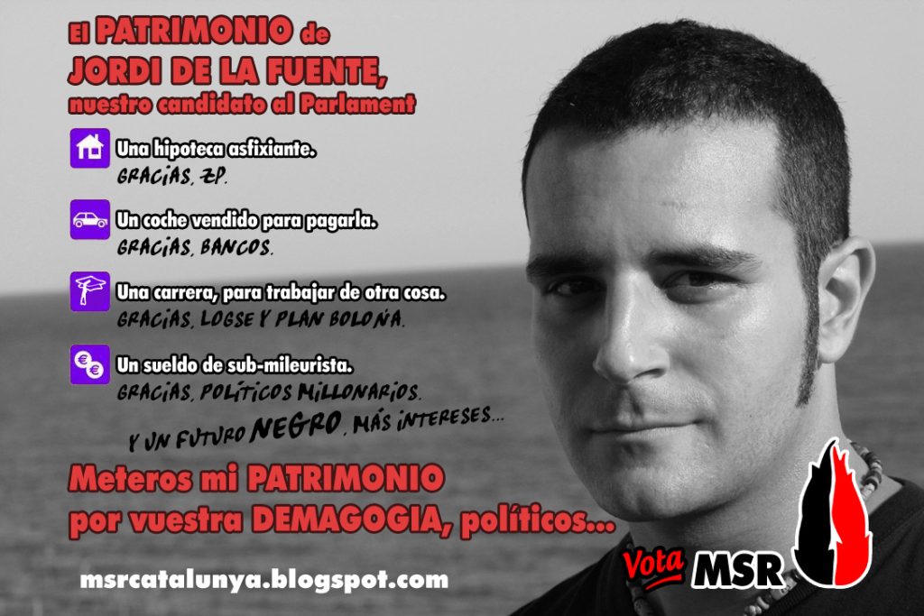 Jordi de la Fuente cuando era candidato del MSR para el Parlamento Europeo
